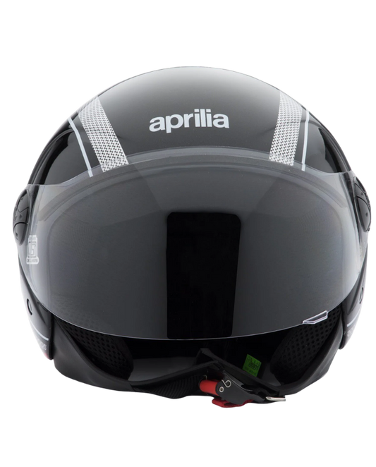Aprilia SB2 Black open-face motorbike helmet.