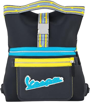Vespa V-Stripes Tote Bag Black/Yellow